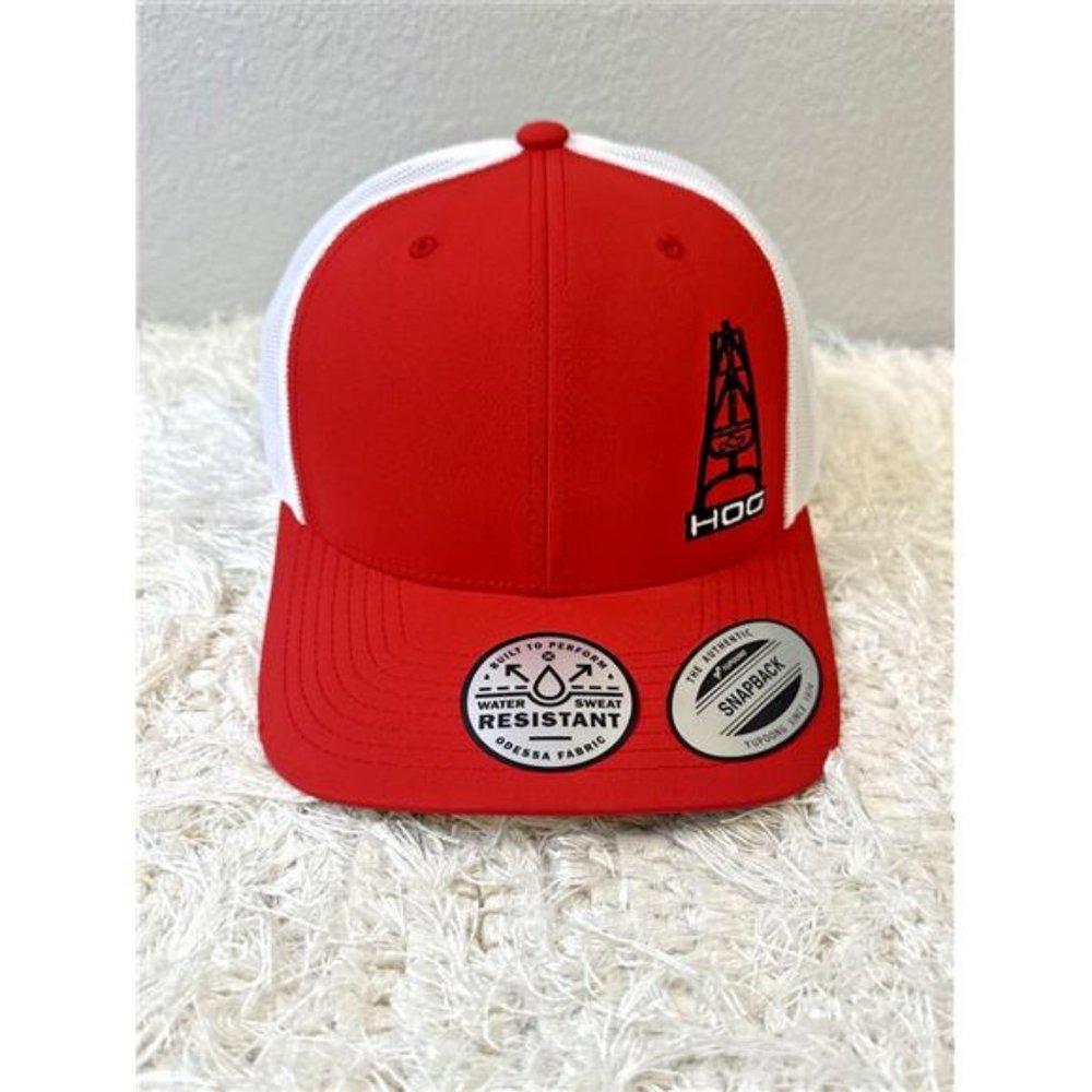 NEW Hooey Oil Gear "Hog" Red With White Mesh Snapback Trucker Hat 3029T-RDWH